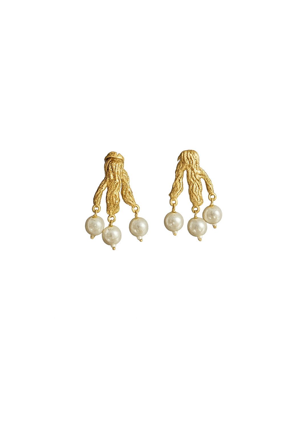 Gold-plated Pearl Drop Studs