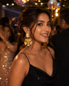 Golden Kiss Petal Statement Earrings