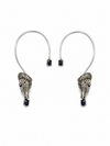 Oxidised Horse Earcuffs with Blue Stone