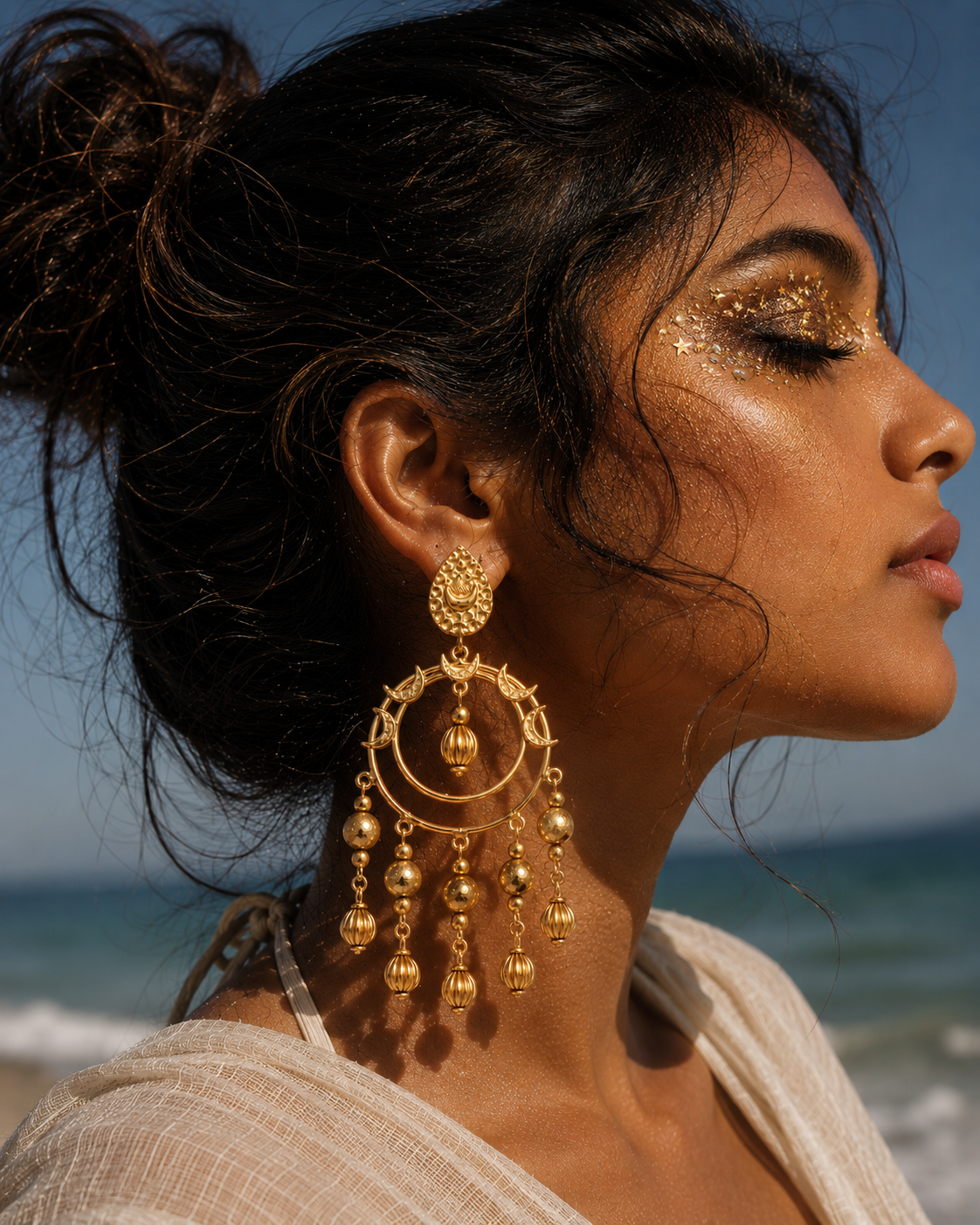 Gold-plated Chandbali Earrings