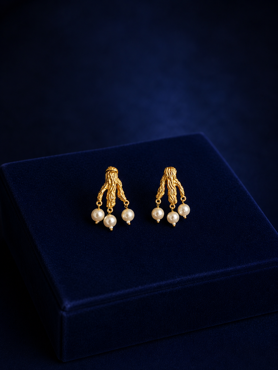Gold-plated Pearl Drop Studs