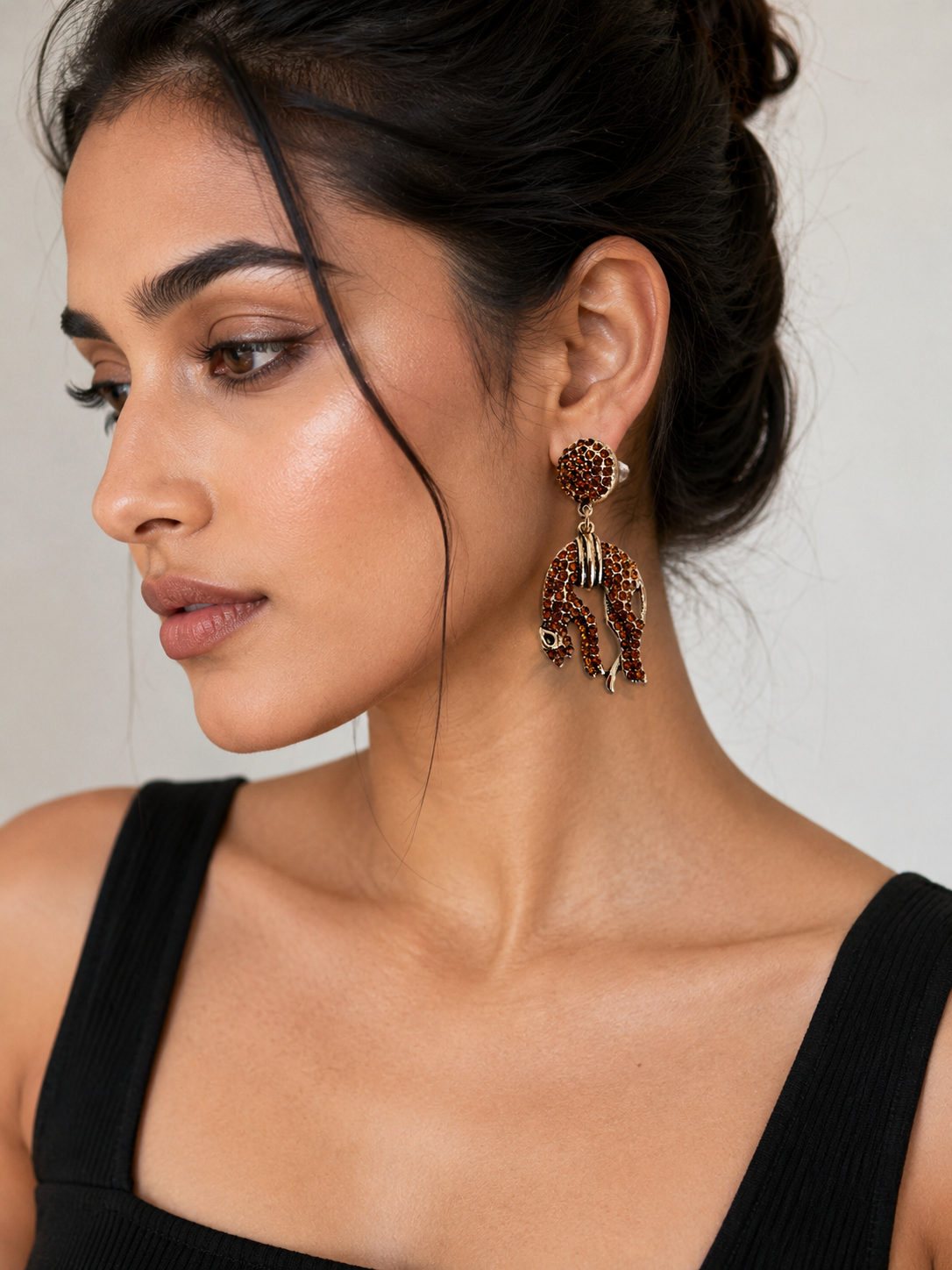Stone Cheetah Earrings