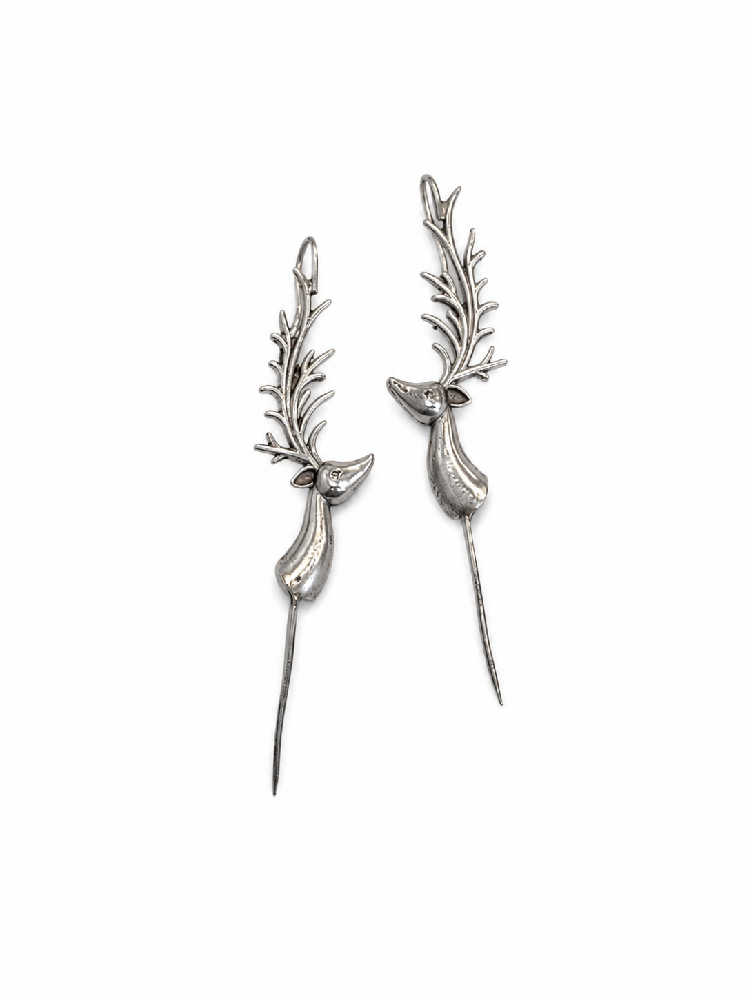 Oxidised Elk Deer Bugadi Earrings