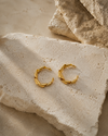 Gold Ribbon Small Hoop Earrings