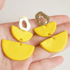 Mellow Yellow Crescent Polymer Earring