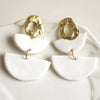 White Regal Luna Polymer Earring
