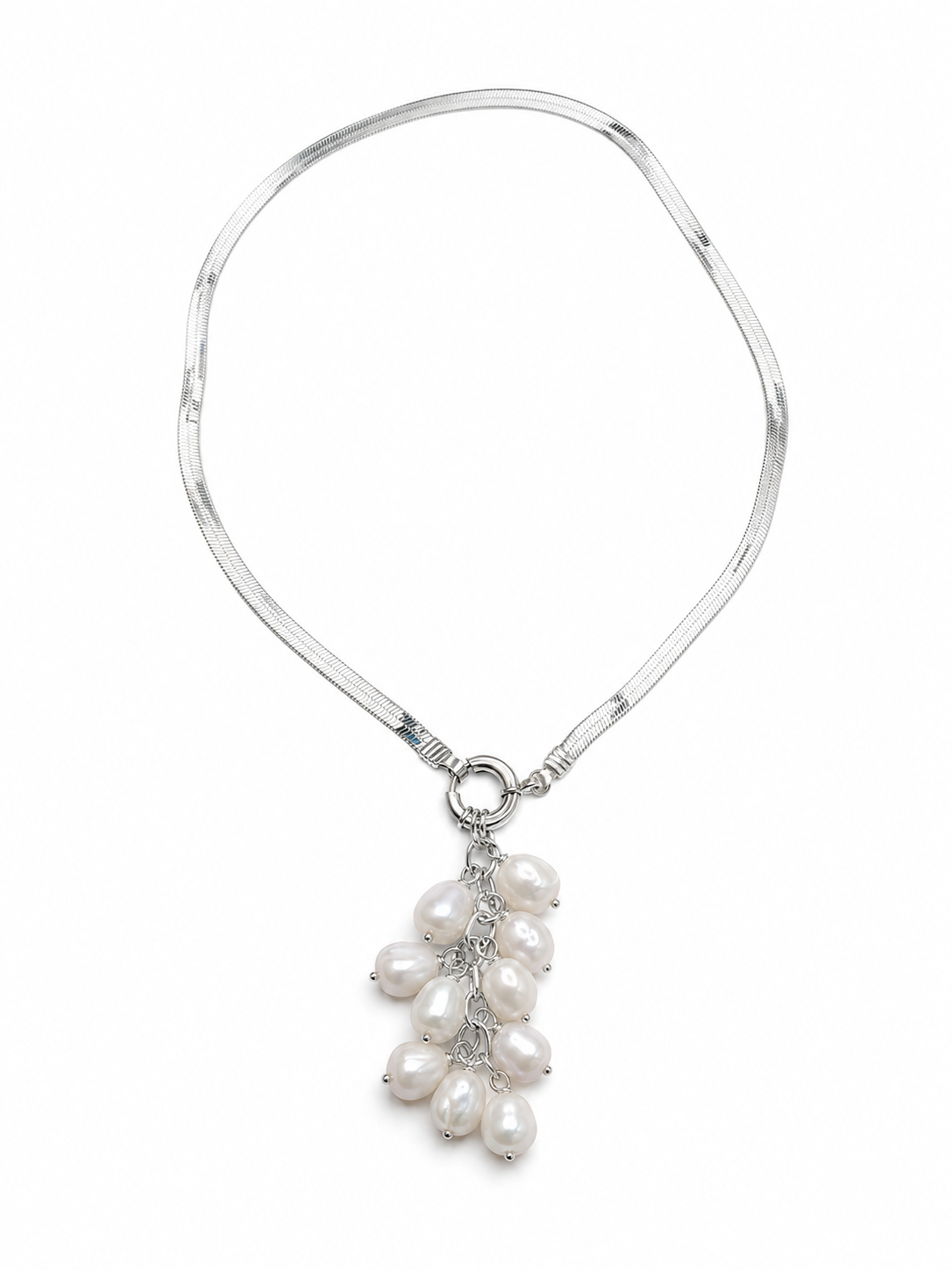 Silver Pearl dust Necklace