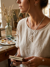 Silver Pearl dust Necklace