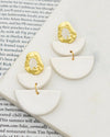 White Regal Luna Polymer Earring