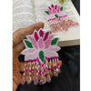 Vibrant Multi Coloured Lotus Beaded Fancy Earrings