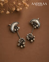 Antique Crescent Moon Floral Earcuffs