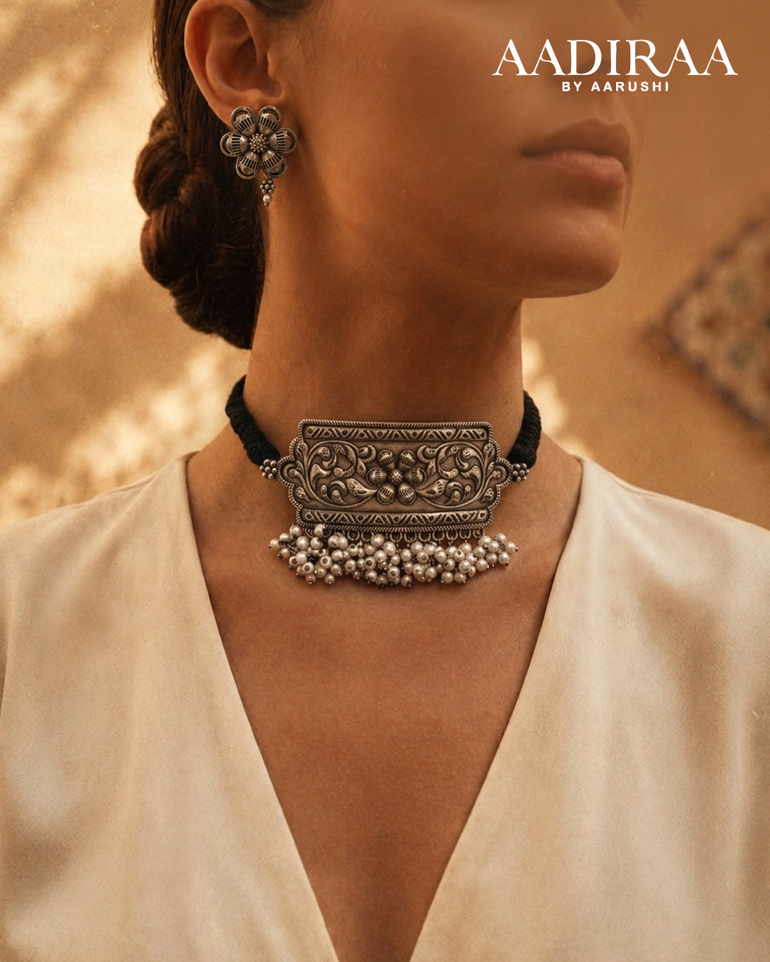 Desi-Boho Oxidised Choker Set