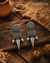 Oxidised Pearl Hanging Earrings
