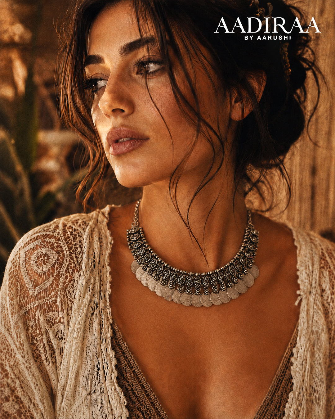 Gypsy Oxidised Coin Neckpiece