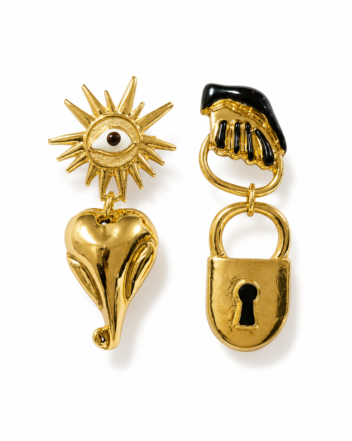 Aura Lock Golden Earrings