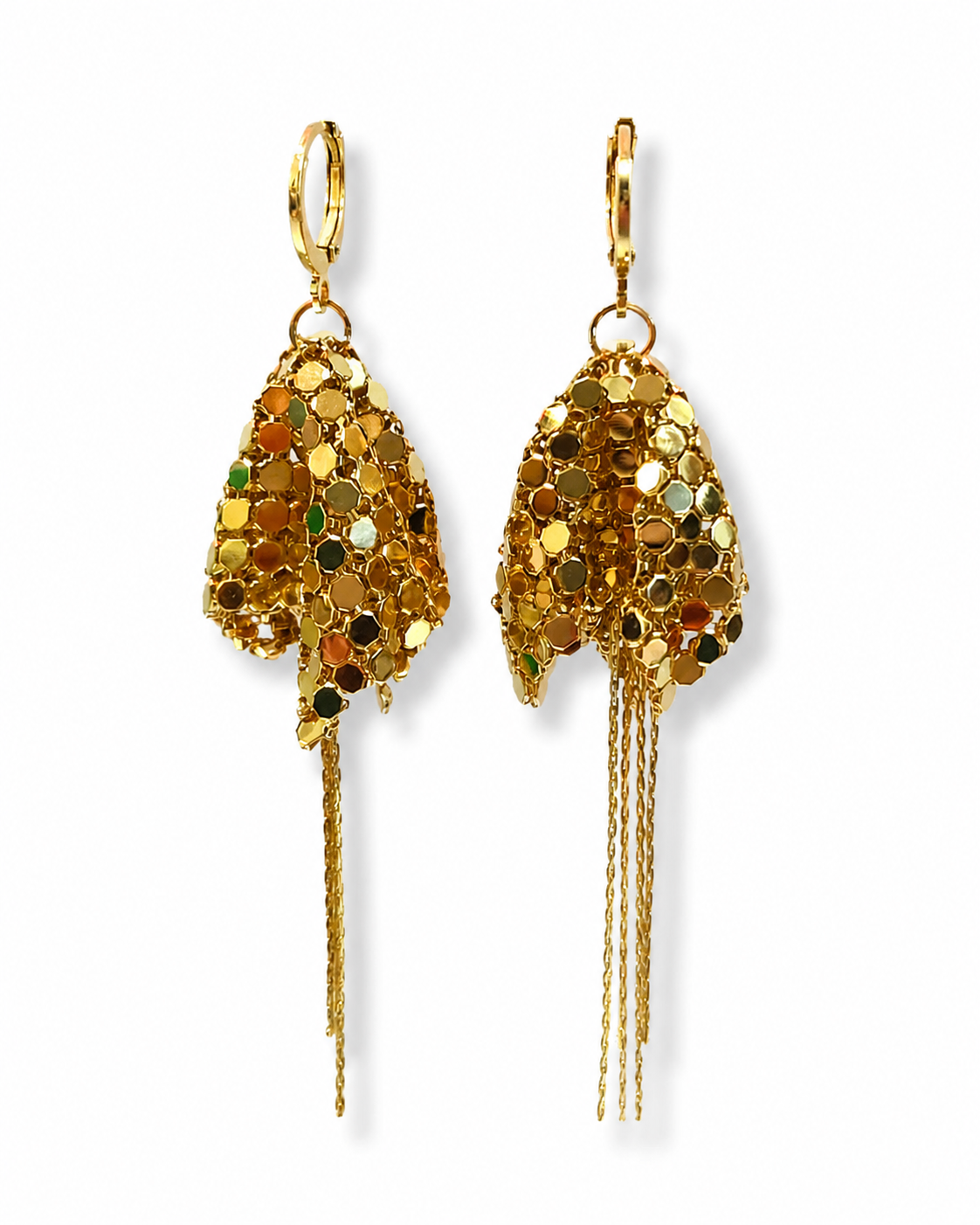 Sparkly Jazz Gold Dangler Earrings