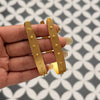 Golden Elongated Unique Hoop Earrings