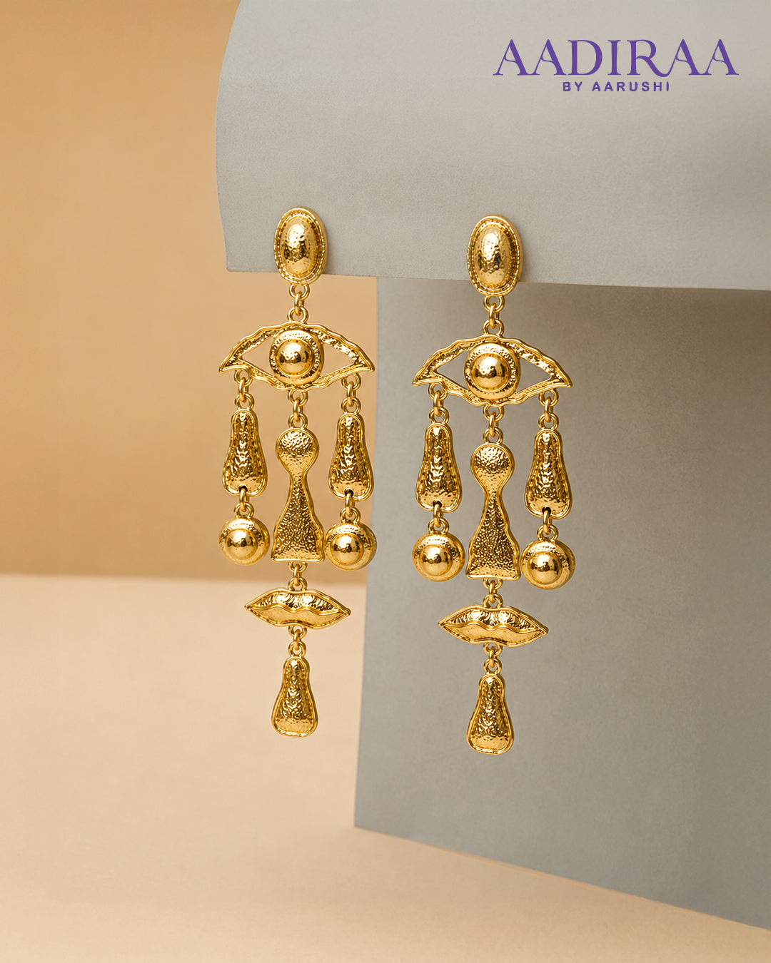 Golden Elysian Drop Earrings