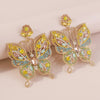 Stone studded Butterfly Long Earrings
