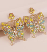 Stone studded Butterfly Long Earrings