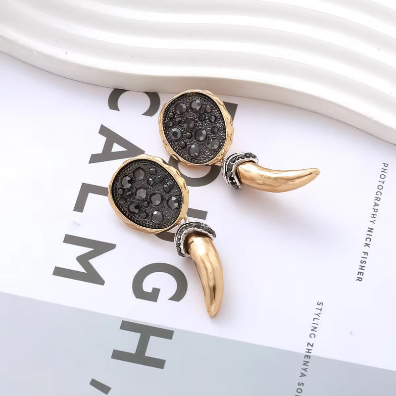 Fang of Obsidian Earrings