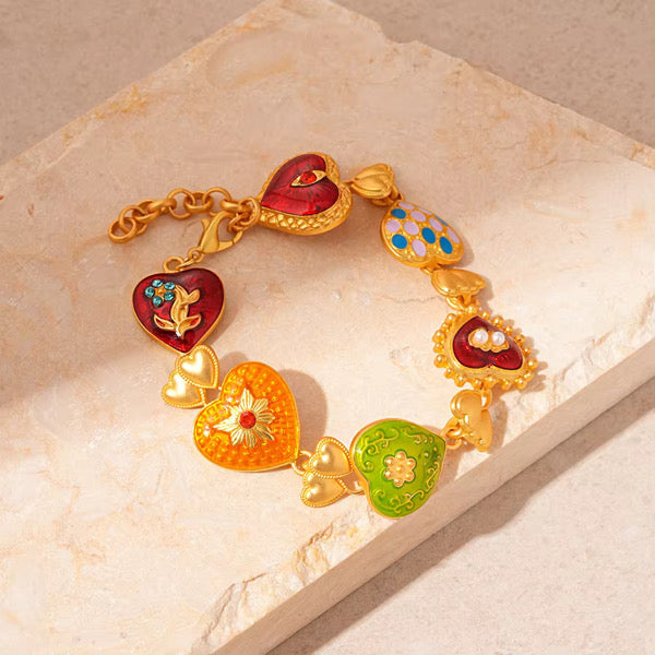 Heart on Gold Bracelet