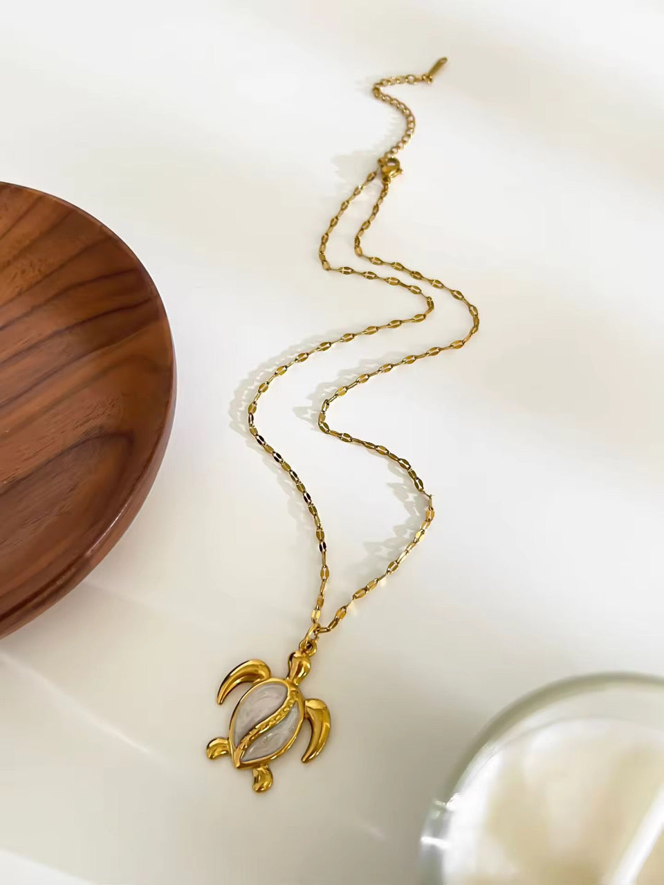 Sea Turtle Charmed Golden Necklace