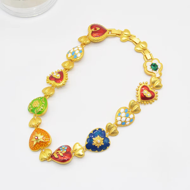 Heart on Gold Bracelet