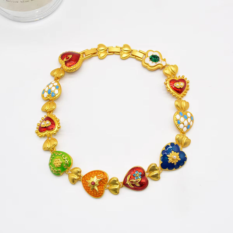 Heart on Gold Bracelet