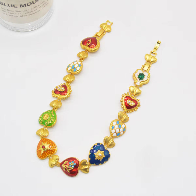 Heart on Gold Bracelet