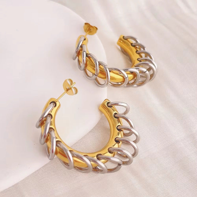 Loop of Faith Golden Statement Hoop Earrings