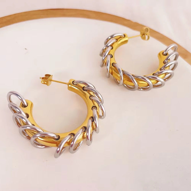 Loop of Faith Golden Statement Hoop Earrings