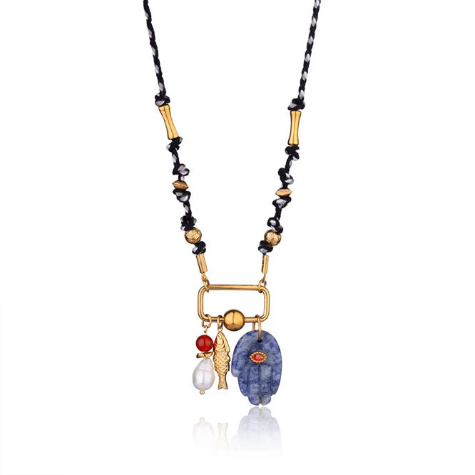 Black & Gold Charm Neckchain