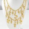 Double-layered Golden Medusa Twist Necklace