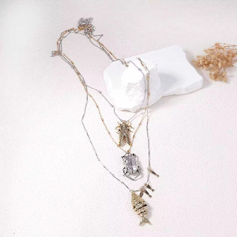 Bug Charm Golden Necklace