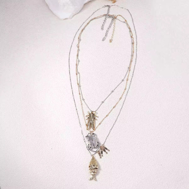 Bug Charm Golden Necklace