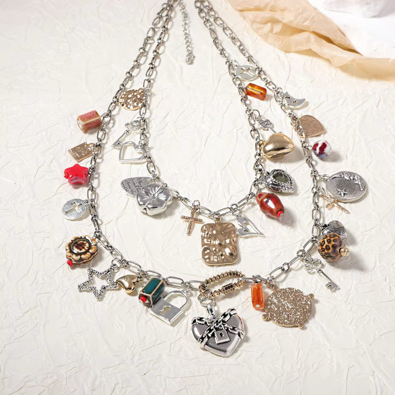 Double Trouble Double-layered Charm Necklace