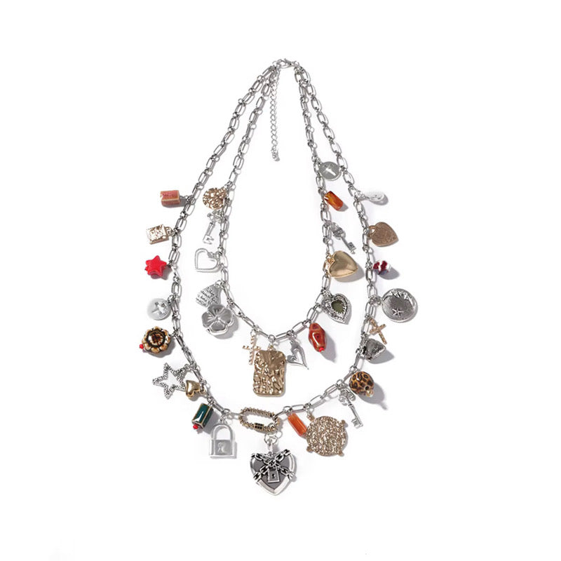 Double Trouble Double-layered Charm Necklace