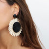 Black and White Sunflower Earrings