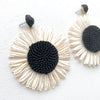 Black and White Sunflower Earrings