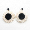 Black and White Sunflower Earrings