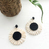 Black and White Sunflower Earrings