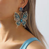 Stone studded Butterfly Long Earrings