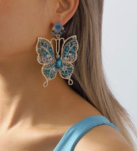 Stone studded Butterfly Long Earrings