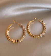 Golden Beads Ring Earrings