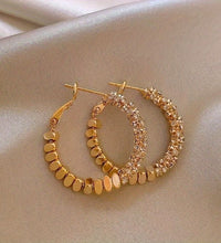 Golden Beads Ring Earrings