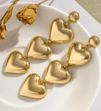 Golden Heart Trio Earrings