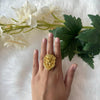 Golden Lion Face Ring