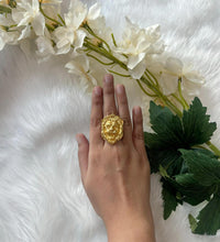 Golden Lion Face Ring