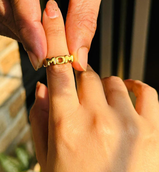 Adjustable Alloy MOM Golden Ring